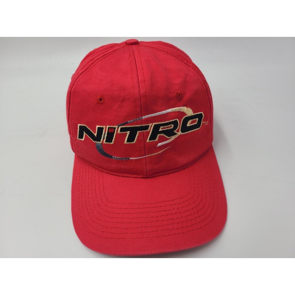 Vintage Nitro Performance Fishing Boats Snapback (Seems Small) Hat Cap Men Red